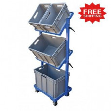 Multi Tier Stock Cart with Adjustable Angle Height , 30-11/16"W x 19-1/16"D (Bins Included)
