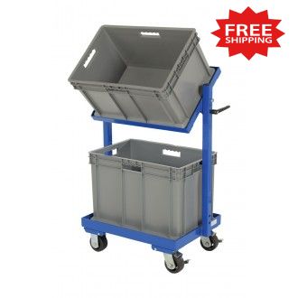 Multi Tier Stock Cart with Adjustable Angle Height , 30--11/16"W x 19-1/16"D (Bins Included) - FREE Shipping!