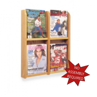 Office Products Magazine Racks Wood and Acrylic Magazine Rack - 4 Pocket