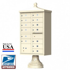 13 Tenant Door Traditional Decorative Style Mailbox (Pedestal Included) - Type 4 - 1570-13AF-DT