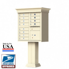 12 Tenant Door Classic Decorative CBU Mailbox (Pedestal Included) - Type 2 - 1570-12AF-DC