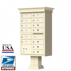 13 Tenant Door Classic Decorative CBU Mailbox (Pedestal Included) - Type 4 - 1570-13AF-DC