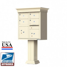 4 Large Tenant Door Decorative Classic CBU Mailbox (Pedestal Included) - Type 5 - 1570-4T5AF-DC