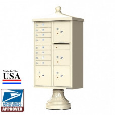 8 Tenant Door Traditional Decorative Style Mailbox (Pedestal Included) - Type 6 - 1570-8T6AF-DT