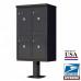 4-Door Pedestal Style High Security Outdoor Parcel Locker (Pedestal Included) - 1590-T2AF
