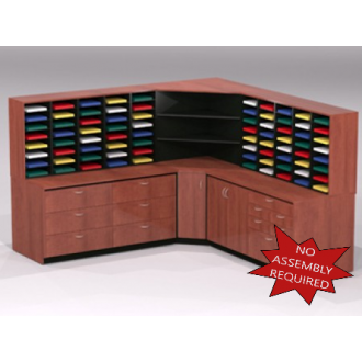 80 Pocket, Complete Wood Mail Center with Storage