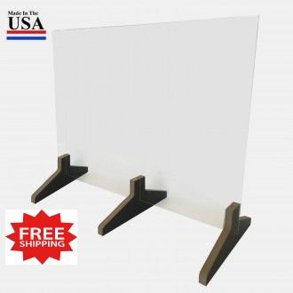 Standard Base Counter Top Protective Acrylic Shield Screen 30"W x 24"H for Safe Physical Distancing - FREE SHIPPING!!