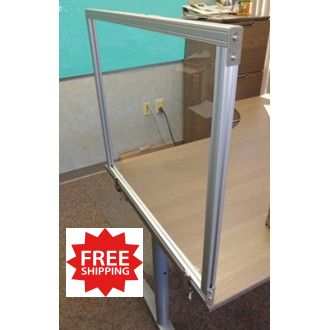 Attachable Desktop Protection Screen 24"H x 29"W for Safe Physical Distancing - FREE SHIPPING!!