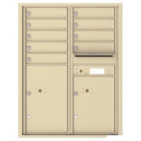 9 Tenant Doors with 2 Parcel Lockers and Outgoing Mail Compartment - 4C Wall Mount 11-High Mailboxes - 4C11D-09