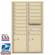 16 Tenant Doors with 2 Parcel Lockers and Outgoing Mail Compartment - 4C Wall Mount 14-High Mailboxes - 4C14D-16