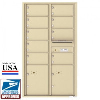 9 Oversized Tenant Doors with 2 Parcel Lockers and Outgoing Mail Compartment - 4C Wall Mount 15-High Mailboxes - 4C15D-09