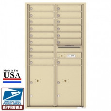 16 Tenant Doors with 2 Parcel Lockers and Outgoing Mail Compartment - 4C Wall Mount 15-High Mailboxes - 4C15D-16