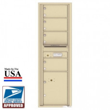 4 Oversized Tenant Doors with 1 Parcel Locker and Outgoing Mail Compartment - 4C Wall Mount 15-High Mailboxes - 4C15S-04