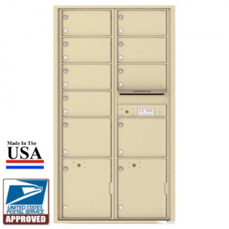 9 Oversized Tenant Doors with 2 Parcel Lockers and Outgoing Mail Compartment - 4C Wall Mount Max Height Mailboxes - 4C16D-09