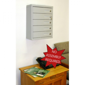 CLOSEOUT ITEM, 11-3/8"W x 4-1/4"D x 2-5/8"H Compartment, 5 Door Cabinet 5"D with Combination locks.
