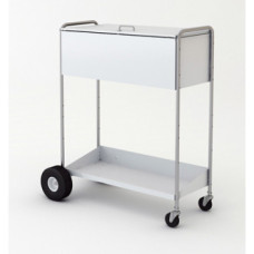  52" High Long Solid Metal Mail Cart with Locking Top