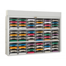 Mail Sorter with Security Roll Down Tambour Door  72"W - 72 Pockets, 15-3/4" Depths