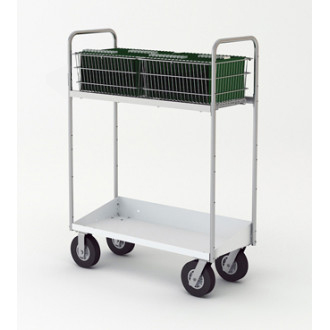 52"H Long Mail Cart with Lower Tray