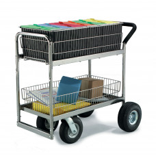 Mail Room Supplies Medium Wire Basket Mail Delivery Cart With Caster Options