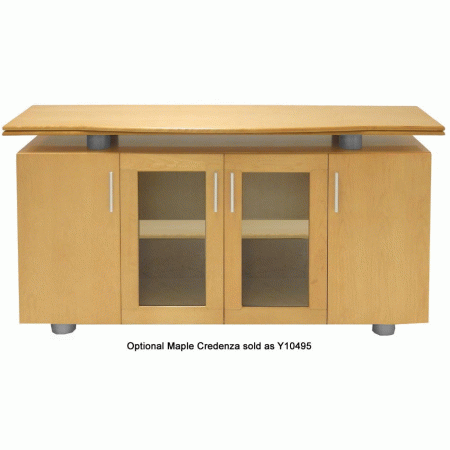 12 Maple Veneer Reception Desk With Glass Top Free Freight