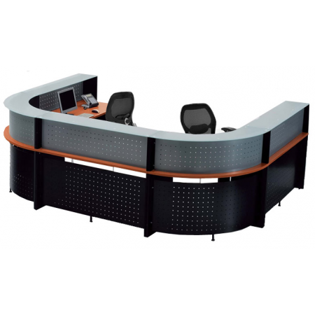 U Shaped Glass Top 2 Person Reception Desk Free Freight