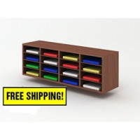 OVERSTOCK Special! 49-3/4"W Wall Mount Custom Wood 16 Pocket Sorter in Walnut (Only 4 left!) - FREE shipping!!
