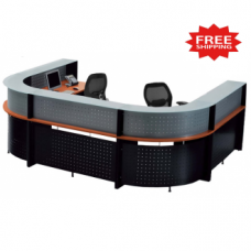  U Shaped Glass Top 2 Person Reception Desk - FREE FREIGHT