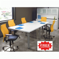 White 8' Conference / Meeting Table FREE FREIGHT