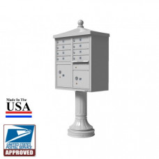 8 Tenant Door Traditional Decorative Style Mailbox (Pedestal Included) - Type 1 - 1570-8AF-DT