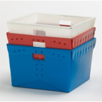 Close Out - While Supplies Last! 18-1/4" x 18-1/4" x 11-1/2"H Corrugated Plastic Tote