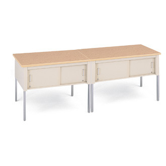 Charnstrom's Office and Mail Room Tables 96"W x 30"D Standard Table with Sliding Locking Door