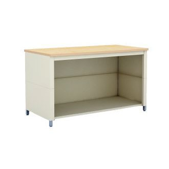 Charnstrom Mail Room and Office Table 60"W x 30"D Extra Deep Open Storage Adjustable Table with Shelf