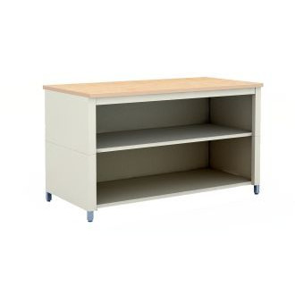 Mail Room and Office Furniture 60"W x 20"D Extra Deep Storage Adjustable Height Table With Center Shelf