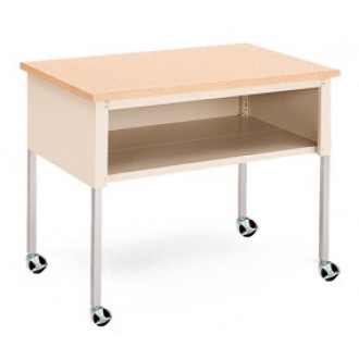 48"W x 36"D Standard Adjustable Height Table With Lower Shelf and Casters
