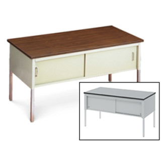 60"W x 36"D Standard Adjustable Height Table With Sliding Locking Door