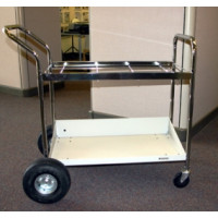 Medium Frame Mail Distribution Cart with Lower Metal Shelf with Air Tires