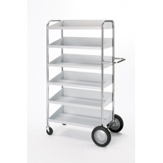 Mail Room and Office Carts Six Shelf Mobile Bin Mail Distribution Cart