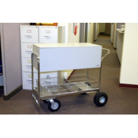 Charnstrom Mail and Office Carts Long Solid Metal Mail Delivery Cart with Locking Top