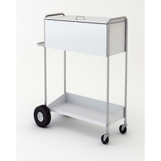 52" High Medium Solid Metal Mail Cart with Locking Top.