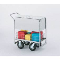 Security Medium Metal Mail Delivery and File Cart with 3 Different Wheel Options.
