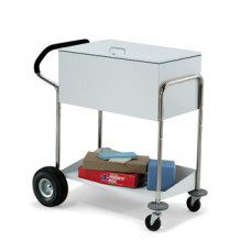 Security Medium Metal Mail and File Cart With Locking Top, Features Ergo Handle and Rear Air Tires