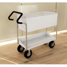 Long Solid Metal Mail and File Cart with Locking top and Easy Push Handle