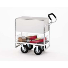 Medium Ergo Solid Metal Mail Delivery and File Cart with Locking Top and Caster Options