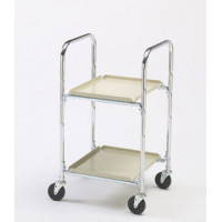 Two Shelf Compact Office Mail Cart with 4" Casters