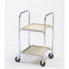 Two Shelf Compact Office Mail Cart with 4" Casters