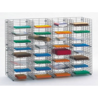 Mail Room Sorter and Office Organizer 48"W x 12"D, 32 Pocket Wire Mail Sorter, letter depth - FREE Quantity Shipping!