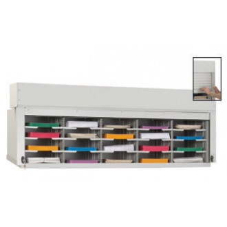 Security Roll Down Tambour Door Mail Sorter and Office Organizer 60"W, 20 Pockets, 12-3/4" Depth