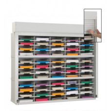 Mail Sorter with Security Roll Down Tambour Door-60"W - 60 Pockets, 15-3/4" Depths