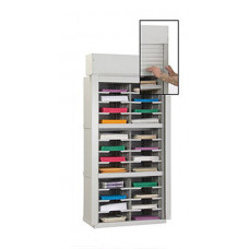 Mailroom Security Roll Down Tambour Door Sorters and Secure Office Organizers - 28"W Security Mail Sorter, 24 Pockets, 15-3/4" Depths