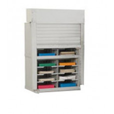 Mailroom Security Roll Down Tambour Door Sorters and Secure Office Organizers - 28"W Security Mail Sorter, 16 Pockets, 12-3/4" Depth